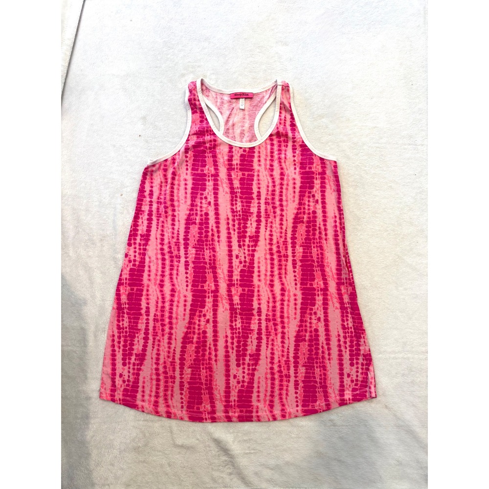 Sleep Riot Womens Pink Tie Dye Racerback Sleep Tank Top Large 160257